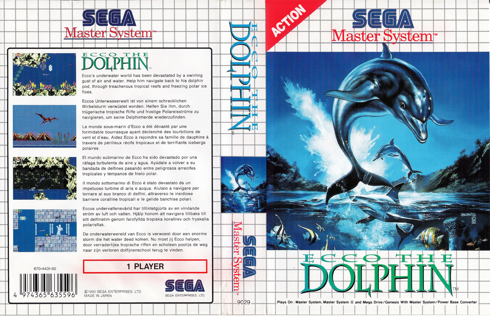Ecco the Dolphin - Europe All sides - Scans - SMS Power!