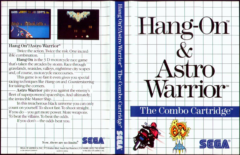 Hang On / Astro Warrior - USA All sides - Scans - SMS Power!